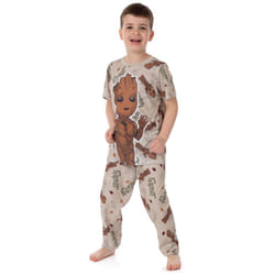 Marvel Short Sleeve Long Leg Pyjama Set (Unisex Kids Brown) - 6-7 Years