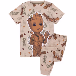 Marvel Short Sleeve Long Leg Pyjama Set (Unisex Kids Brown) - 6-7 Years