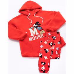 Disney Long Sleeve Long Leg Pyjama Set (Womens Red) - Small