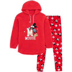 Disney Long Sleeve Long Leg Pyjama Set (Womens Red) - Large