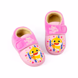 Baby Shark Velcro Loafer Slippers (Girls Pink) - 4 UK