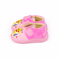 Baby Shark Velcro Loafer Slippers (Girls Pink) - 4 UK