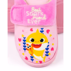 Baby Shark Velcro Loafer Slippers (Girls Pink) - 5 UK