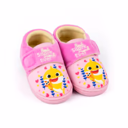 Baby Shark Velcro Loafer Slippers (Girls Pink) - 6 UK