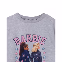 Barbie Short Sleeved T-Shirt (Girls Grey) - 3-4 Years