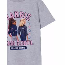 Barbie Short Sleeved T-Shirt (Girls Grey) - 3-4 Years