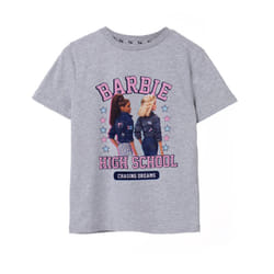 Barbie Short Sleeved T-Shirt (Girls Grey) - 13-14 Years