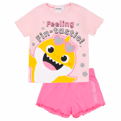Baby Shark Short Sleeve Short Leg Pyjama Set (Girls Pink) - 12-18 Months