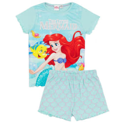 Disney Little Mermaid Short Sleeve Short Leg Pyjama Set (Girls Blue) - 2-3 Years