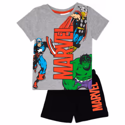 Disney Marvel Short Sleeve Short Leg Pyjama Set (Boys Black) - 3-4 Years