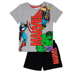 Disney Marvel Short Sleeve Short Leg Pyjama Set (Boys Black) - 6-7 Years