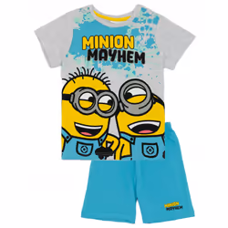 Minions Short Sleeve Short Leg Pyjama Set (Boys Blue) - 5-6 Years