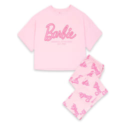 Barbie Short Sleeve Long Leg Pyjama Set (Womens Pink) - XX-Large