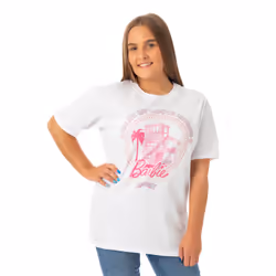 Barbie Short Sleeved T-Shirt (Womens White) - Medium