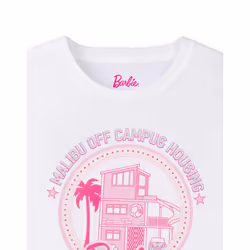 Barbie Short Sleeved T-Shirt (Womens White) - X-Large