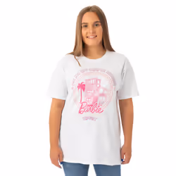 Barbie Short Sleeved T-Shirt (Womens White) - XX-Large