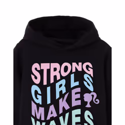 Barbie Hoodie (Girls Black) - 7-8 Years