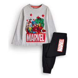 Marvel Long Sleeve Long Leg Pyjama Set (Boys Black) - 3-4 Years
