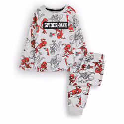 Marvel Long Sleeve Long Leg Pyjama Set (Boys Grey) - 7-8 Years