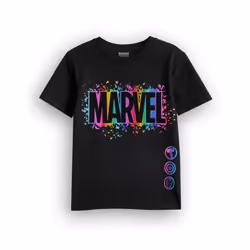 Marvel Short Sleeved T-Shirt (Boys Black) - 5-6 Years