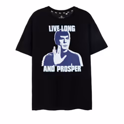 Star Trek Short Sleeved T-Shirt (Mens Black) - Large