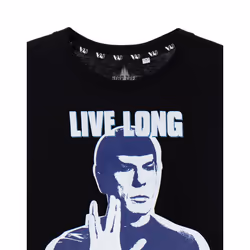 Star Trek Short Sleeved T-Shirt (Mens Black) - Large