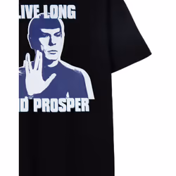 Star Trek Short Sleeved T-Shirt (Mens Black) - Large