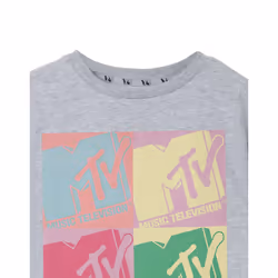 MTV Short Sleeved T-Shirt (Girls Grey) - 7-8 Years