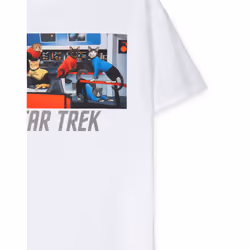 Star Trek Short Sleeved T-Shirt (Mens White) - X-Large