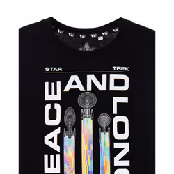 Star Trek Short Sleeved T-Shirt (Mens Black) - Small