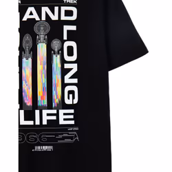 Star Trek Short Sleeved T-Shirt (Mens Black) - Small