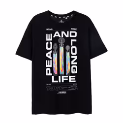 Star Trek Short Sleeved T-Shirt (Mens Black) - Large