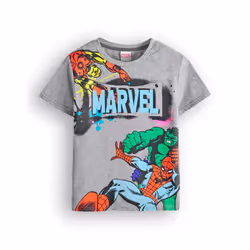 Marvel Short Sleeved T-Shirt (Boys Grey) - 6-7 Years
