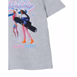 Barbie Short Sleeved T-Shirt (Girls Grey) - 7-8 Years