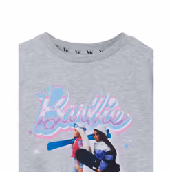 Barbie Short Sleeved T-Shirt (Girls Grey) - 13-14 Years
