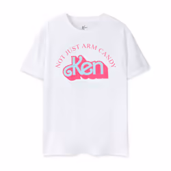 Barbie Short Sleeved T-Shirt (Mens White) - Large