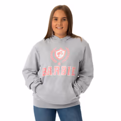 Barbie Hoodie (Womens Grey) - Large