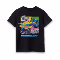 Hot Wheels Short Sleeved T-Shirt (Boys Black) - 9-10 Years