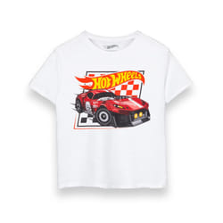 Hot Wheels Short Sleeved T-Shirt (Boys White) - 9-10 Years