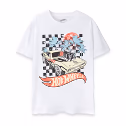 Hot Wheels Short Sleeved T-Shirt (Mens White) - Large