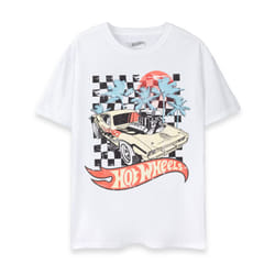 Hot Wheels Short Sleeved T-Shirt (Mens White) - XX-Large