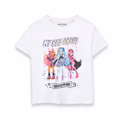Monster High Short Sleeved T-Shirt (Girls White) - 3-4 Years