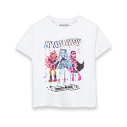 Monster High Short Sleeved T-Shirt (Girls White) - 9-10 Years