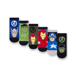 Marvel Avengers Character Calf Socks Set of 6 (Boys Multicoloured) - 6-8 UK