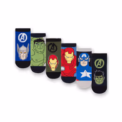 Marvel Avengers Character Calf Socks Set of 6 (Boys Multicoloured) - 13-2 UK