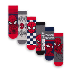 Marvel Spiderman Calf Socks Set of 6 (Boys Multicoloured) - 6-8 UK Child