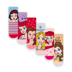 Disney Princess Calf Socks Set of 6 (Girls Multicoloured) - 9-12 UK