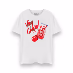 Coca Cola Cherry Coke Short Sleeved T-Shirt (Womens White) - Small