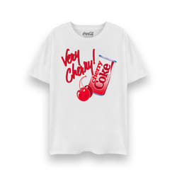 Coca Cola Cherry Coke Short Sleeved T-Shirt (Womens White) - Small