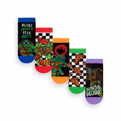 Teenage Mutant Ninja Turtles Calf Socks Set of 5 (Boys Multicoloured) - 6-8.5 UK Child